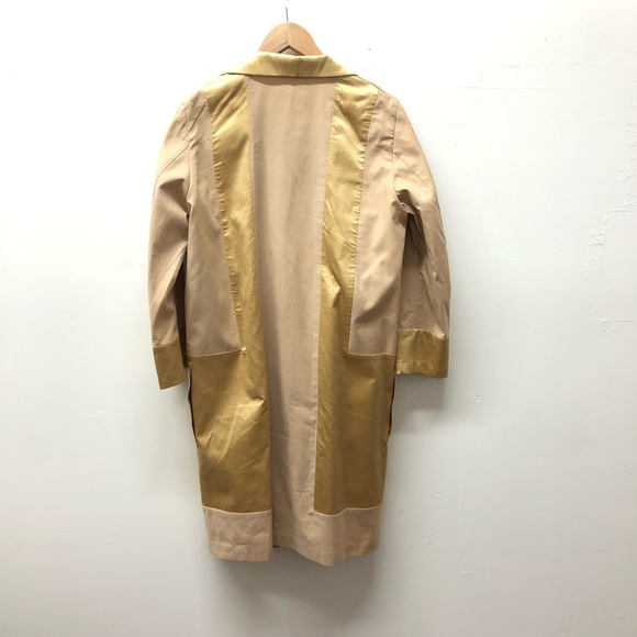Dries Van Noten Long Jacket Silk Cotton Golden Color Size M - Picture 10 of 10